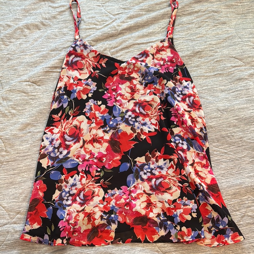 Torrid Red and Pink Floral Camisole Top